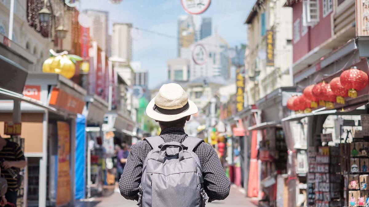 travel city walking backpack