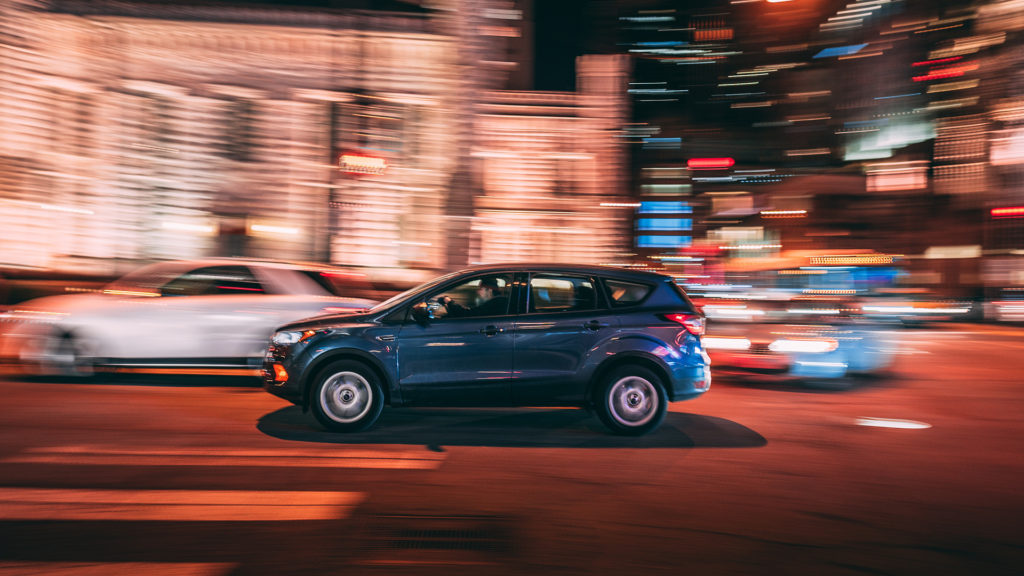 car driving on road