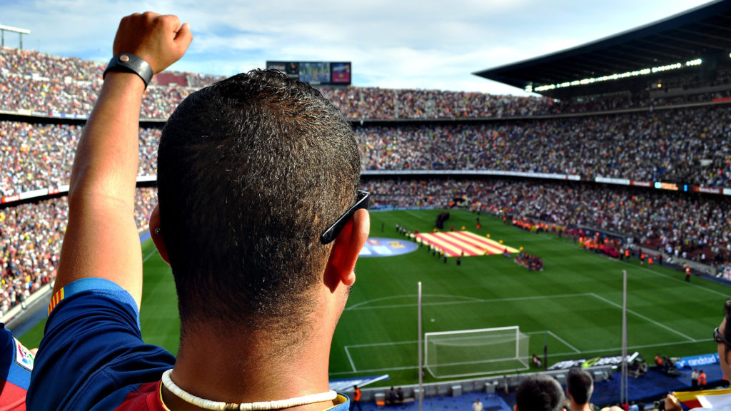 man at sports stadium