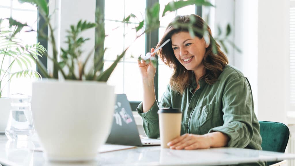 woman at computer desk