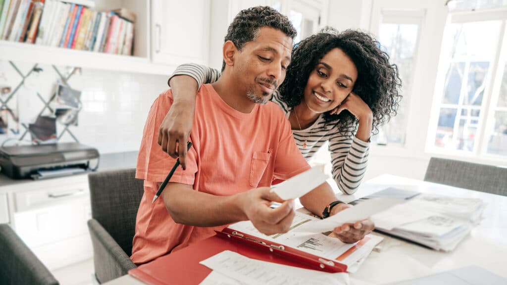 couple reviewing finances