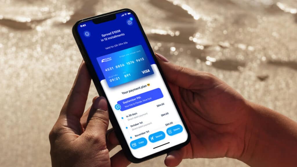 Fly Now Pay Later on app