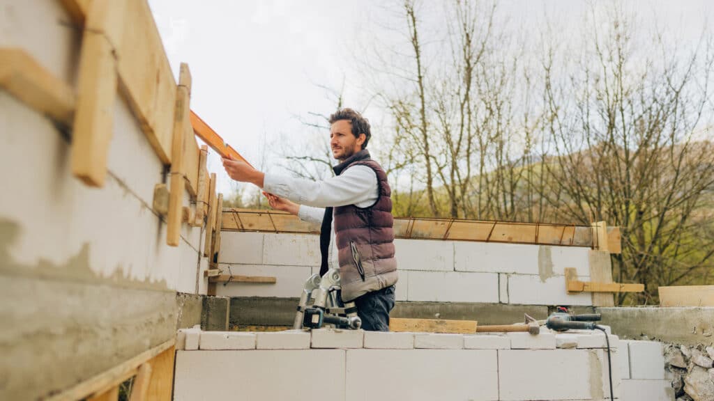 man working on home