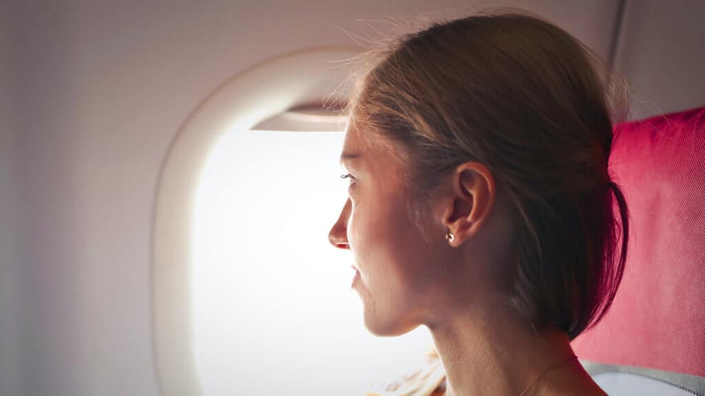 woman on plane