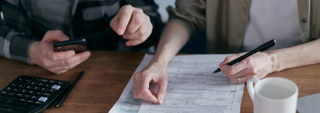 couple doing taxes