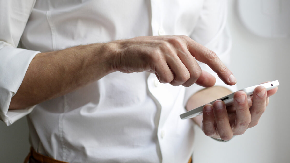 man with mobile phone