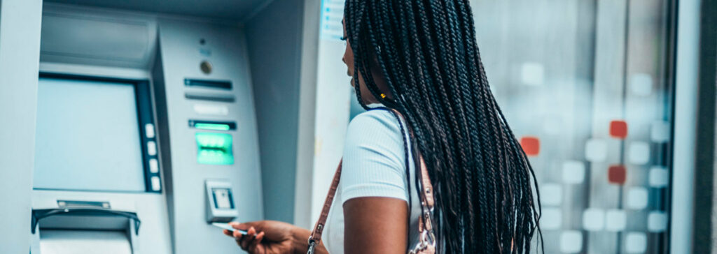 woman at atm